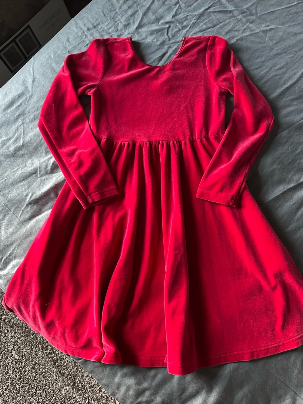 Hanna Andersson Red Velvet Long-Sleeve Twirl Dress